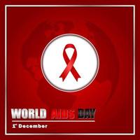 World AIDS Day December 1st,  Banner with red ribbon and text World Aids Day vector