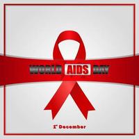 World AIDS Day December 1st,  Banner with red ribbon and text World Aids Day vector