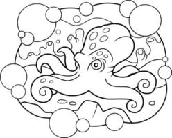 cartoon funny octopus vector