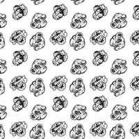 Popcorn pattern in sketch style isolated on white background vector