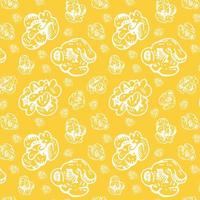 Pattern with popcorn. Pop corn background. vector