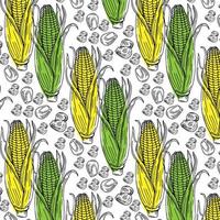 simple corn's background.Pattern with green and yellow colors vector