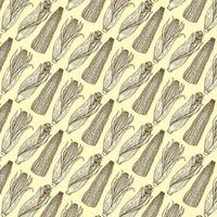 Corn on the cob pattern on a white background.The vector pattern can be used for packaging, textiles, coloring books, and notebook covers.