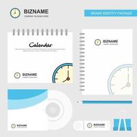 Clock Logo Calendar Template CD Cover Diary and USB Brand Stationary Package Design Vector Template