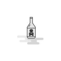 Drink bottle Web Icon Flat Line Filled Gray Icon Vector