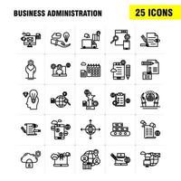 Business Administration Line Icons Set For Infographics Mobile UXUI Kit And Print Design Include Target Focus Arrow Direction Document File Globe Internet Collection Modern Infographic Log vector