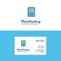 Flat Personal diary Logo and Visiting Card Template Busienss Concept Logo Design vector