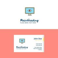 logotipo de ojo plano y plantilla de tarjeta de visita diseño de logotipo de concepto de negocio vector