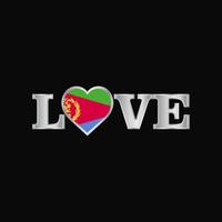 Love typography with Eritrea flag design vector