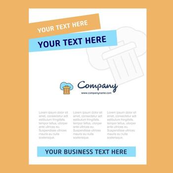 Cloud trash Title Page Design for Company profile annual report presentations leaflet Brochure Vector Background