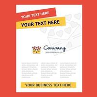 Love letter Title Page Design for Company profile annual report presentations leaflet Brochure Vector Background