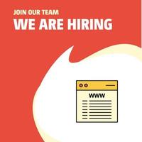 Join Our Team Busienss Company Website We Are Hiring Poster Callout Design Vector background