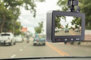 Car CCTV camera video recorder for driving safety on the road photo