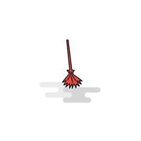 Flat Broom Icon Vector