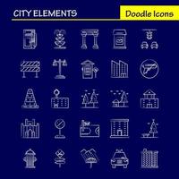 City Elements Hand Drawn Icons Set For Infographics Mobile UXUI Kit And Print Design Include Car Vehicle Travel Transport Swing Kids Parks Play Eps 10 Vector