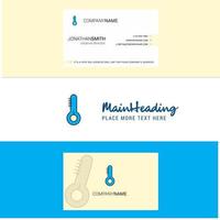 Beautiful Thermometer Logo and business card vertical Design Vector