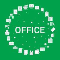 Office Icon Set Infographic Vector Template