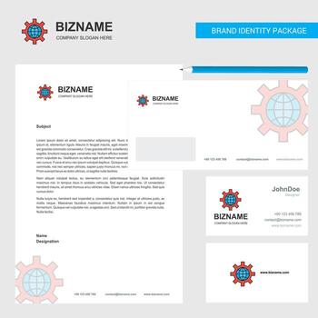 Internet setting Business Letterhead Envelope and visiting Card Design vector template