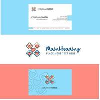 Beautiful Hearts blocks Logo and business card vertical Design Vector