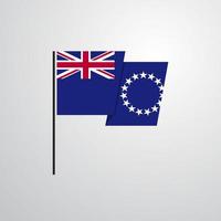 Cook Islands waving Flag design vector
