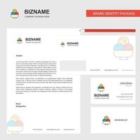 Ice cream Business Letterhead Envelope and visiting Card Design vector template