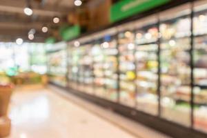 supermarket grocery store aisle and shelves blurred background photo