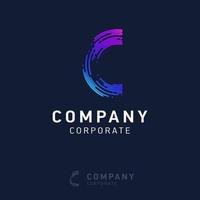 C company logo design with visiting card vector