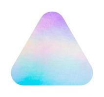 Blank triangle adhesive holographic foil sticker label isolated on white background photo