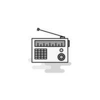 Radio Web Icon Flat Line Filled Gray Icon Vector