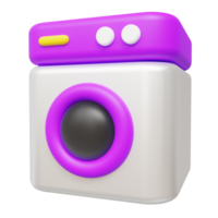 gestileerde het wassen machine 3d illustratie png