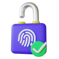 Biometric Fingerprint Authentication 3D Illustration png