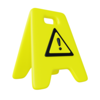 wet floor warning 3d illustration png