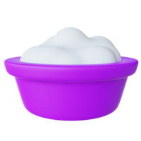Bucket with Laundry Foam 3d Illustration png