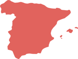 doodle freehand drawing of spain map. png