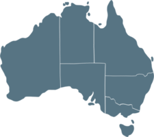 doodle desenho à mão livre do mapa da Austrália. png