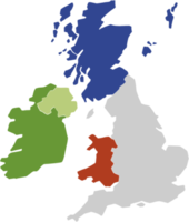 doodle freehand drawing of united kingdom map. png
