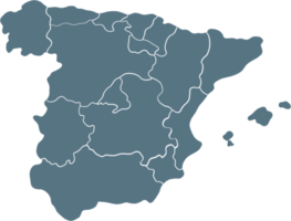 Doodle dibujo a mano alzada del mapa de España. png