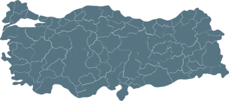 Turkey political map divide by state freehand drawing png