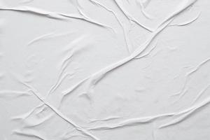 Blank white crumpled and creased paper poster texture background photo