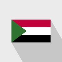 Sudan flag Long Shadow design vector