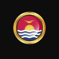 Kiribati flag Golden button vector