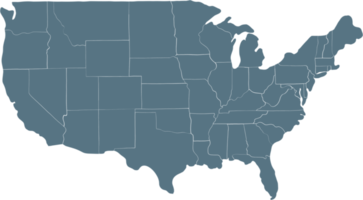 Freihandzeichnen der politischen Karte der Vereinigten Staaten von Amerika png