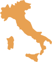 dibujo a mano alzada del mapa de Italia.