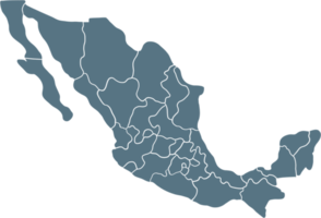 doodle freehand drawing of mexico map. png