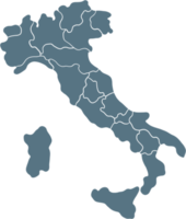 doodle freehand drawing of italy map. png