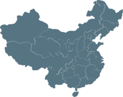 scarabocchiare il disegno a mano libera della mappa della Cina. png