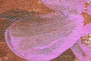 Abstract pink and brown watercolor paint on canvas texture background photo