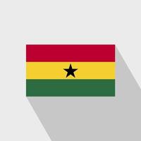 Ghana flag Long Shadow design vector
