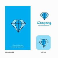 Diamond Company Logo App Icon and Splash Page Design Creative Business App Design Elements vector