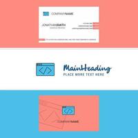 Beautiful Code Logo and business card vertical Design Vector